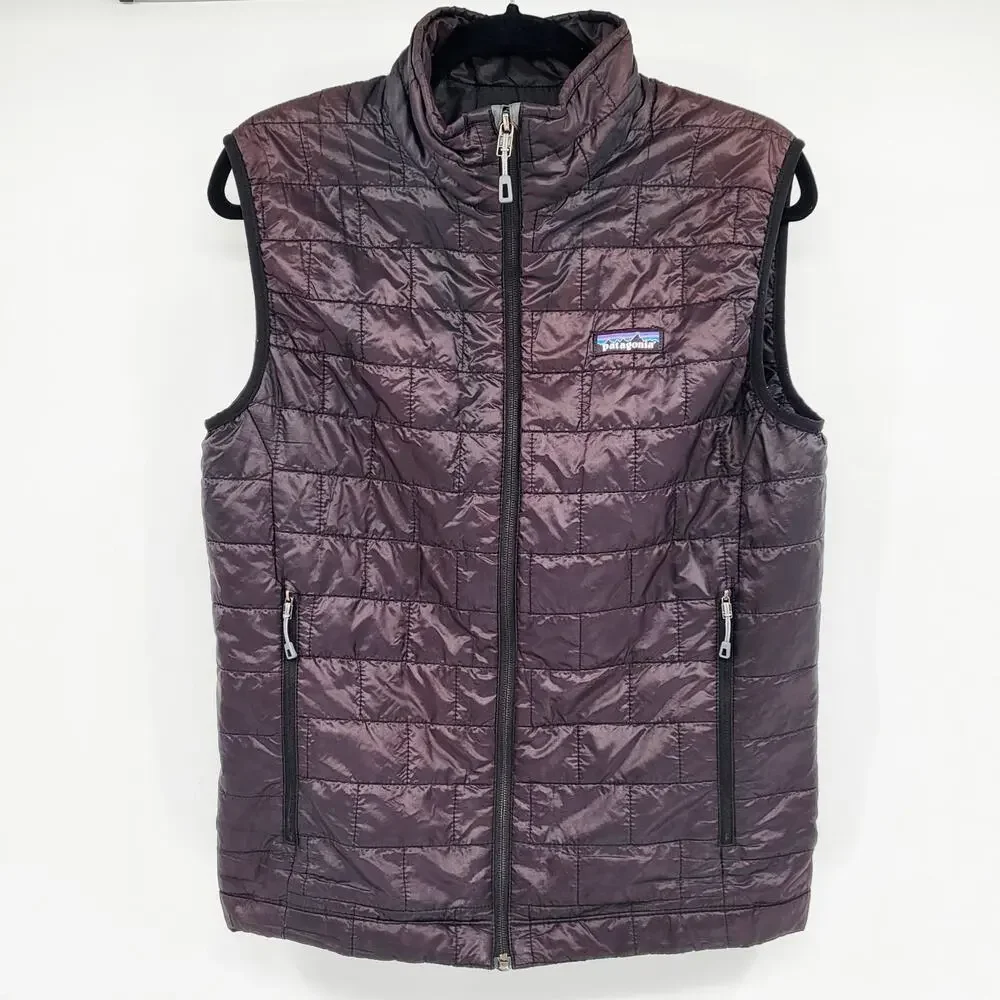 Patagonia Nano Puff Vest Faded Maroon Brown Primaloft Insulation Men's Size S